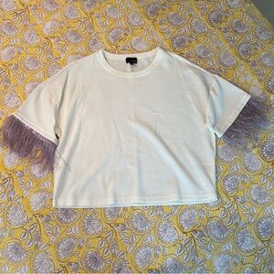 Lucy Paris Feather Sleeve Top